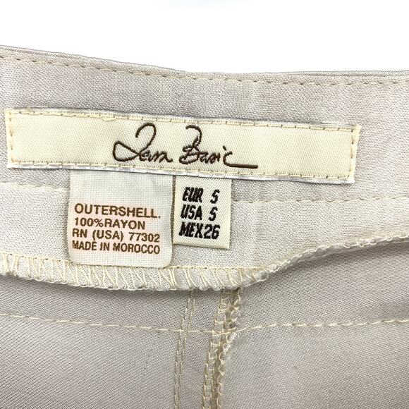 Zara Basic Straight Leg Satin Pants Womens Size Small Cream Gray *READ FLAW - Picture 5 of 7